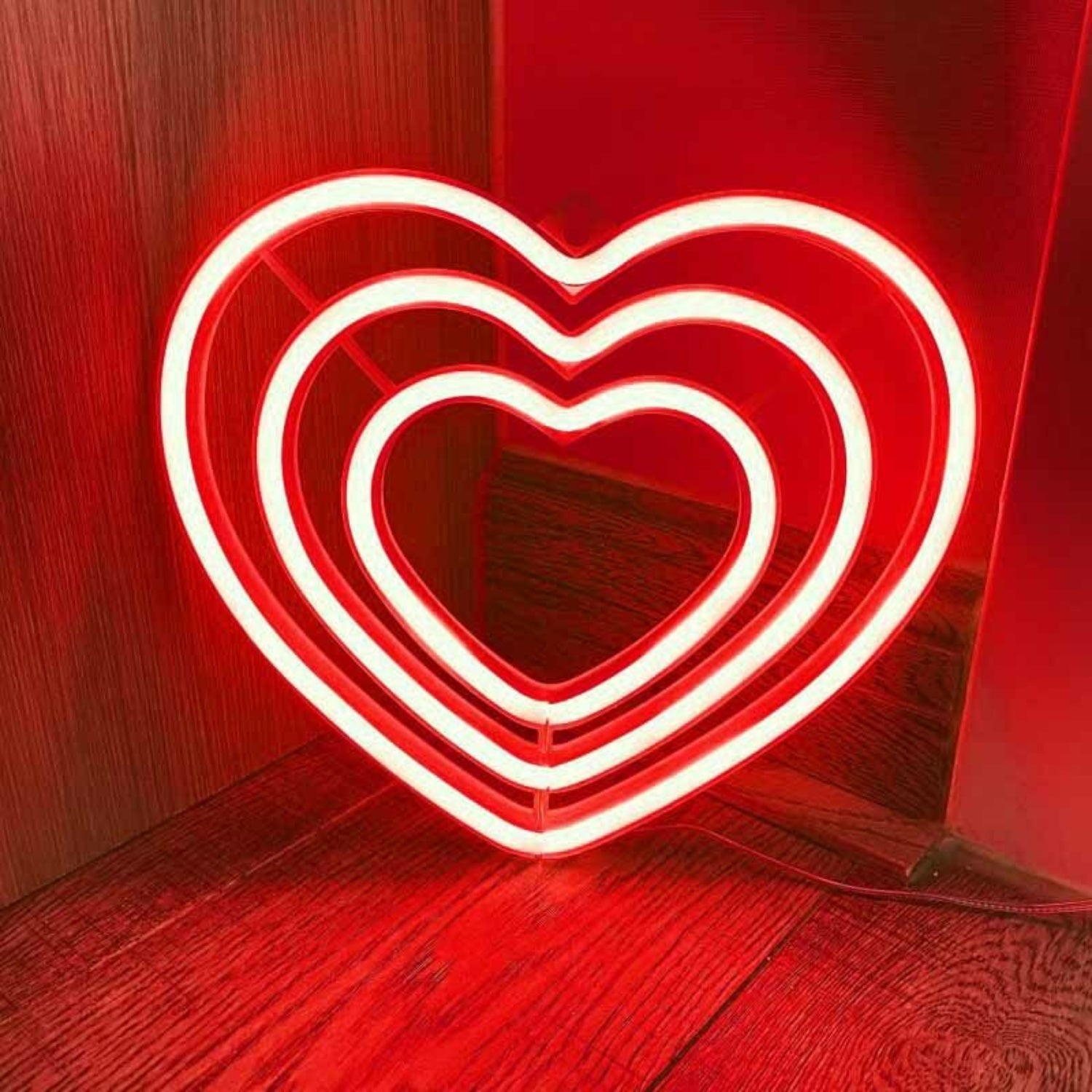 Double Heart Led Neon Sign For Wall Decor | Shineneon