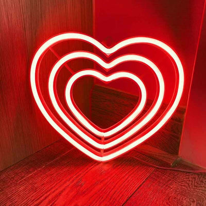Double Heart Led Neon Sign For Wall Decor | Shineneon