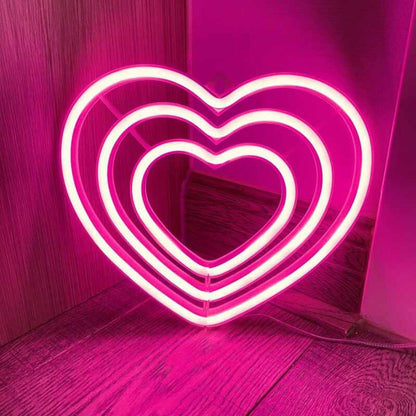 Double Heart Led Neon Sign For Wall Decor | Shineneon