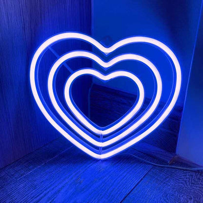 Double Heart Led Neon Sign For Wall Decor | Shineneon