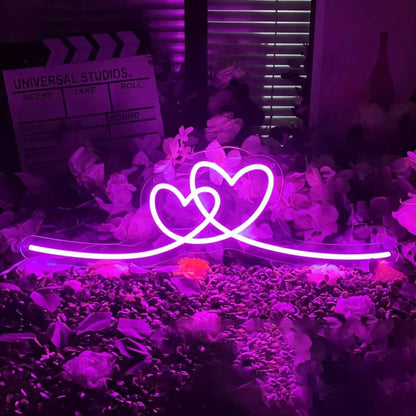 Double Heart Neon Sign | Shineneon