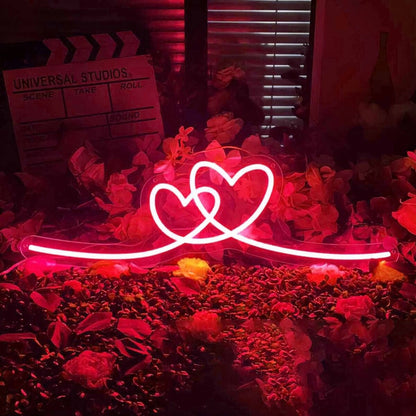Double Heart Neon Sign | Shineneon