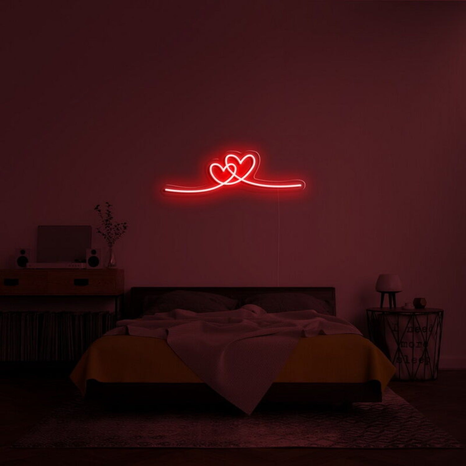 Double Heart Neon Sign For Romantic Decor | Shineneon