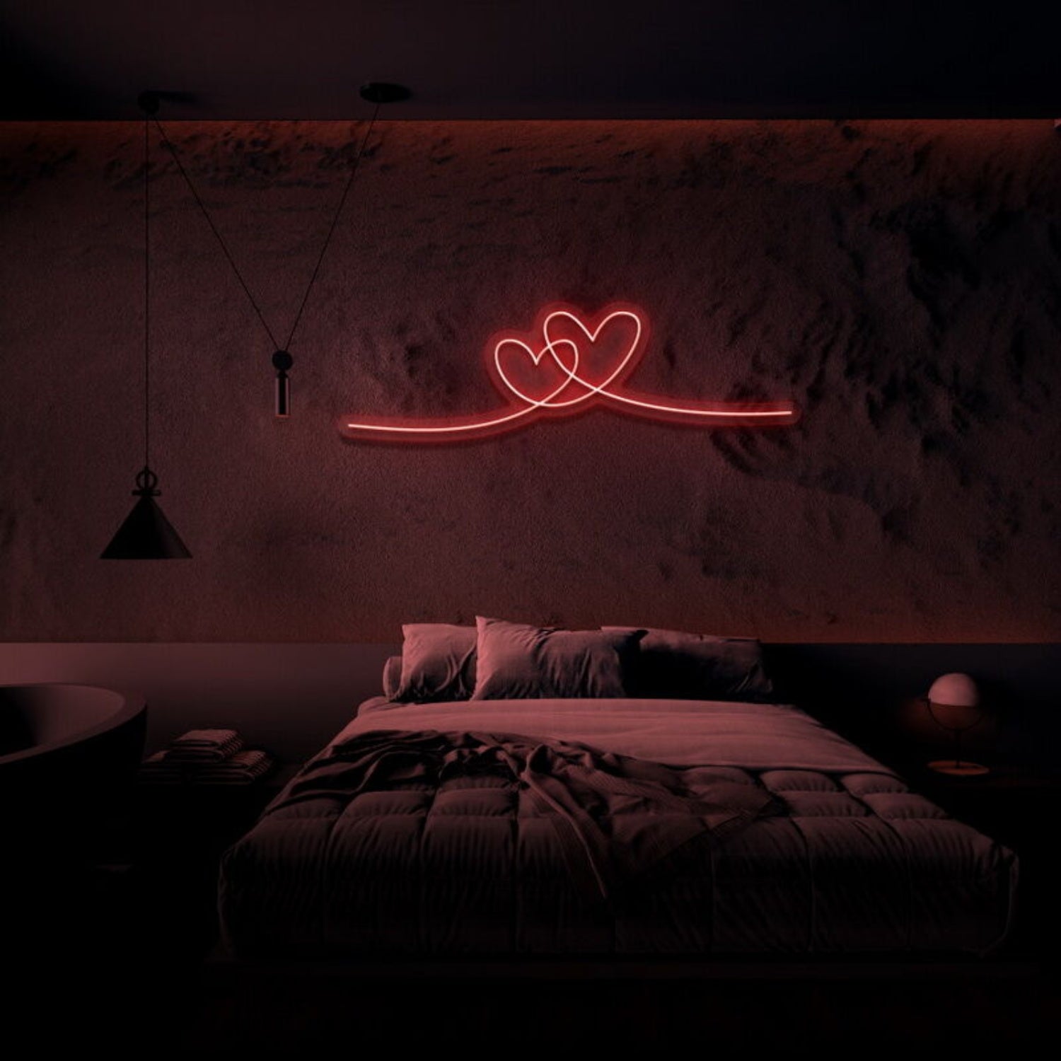 Double Heart Neon Sign Perfect For Romantic And Loving Spaces | Shineneon