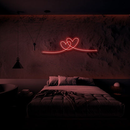 Double Heart Neon Sign Perfect For Romantic And Loving Spaces | Shineneon