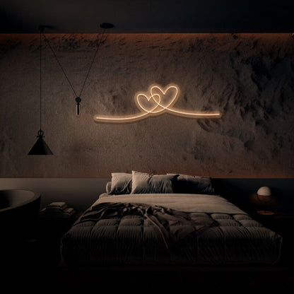 Double Heart Neon Sign Perfect For Romantic And Loving Spaces | Shineneon