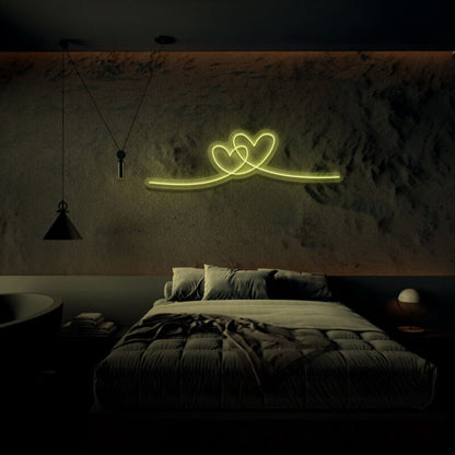 Double Heart Neon Sign Perfect For Romantic And Loving Spaces | Shineneon