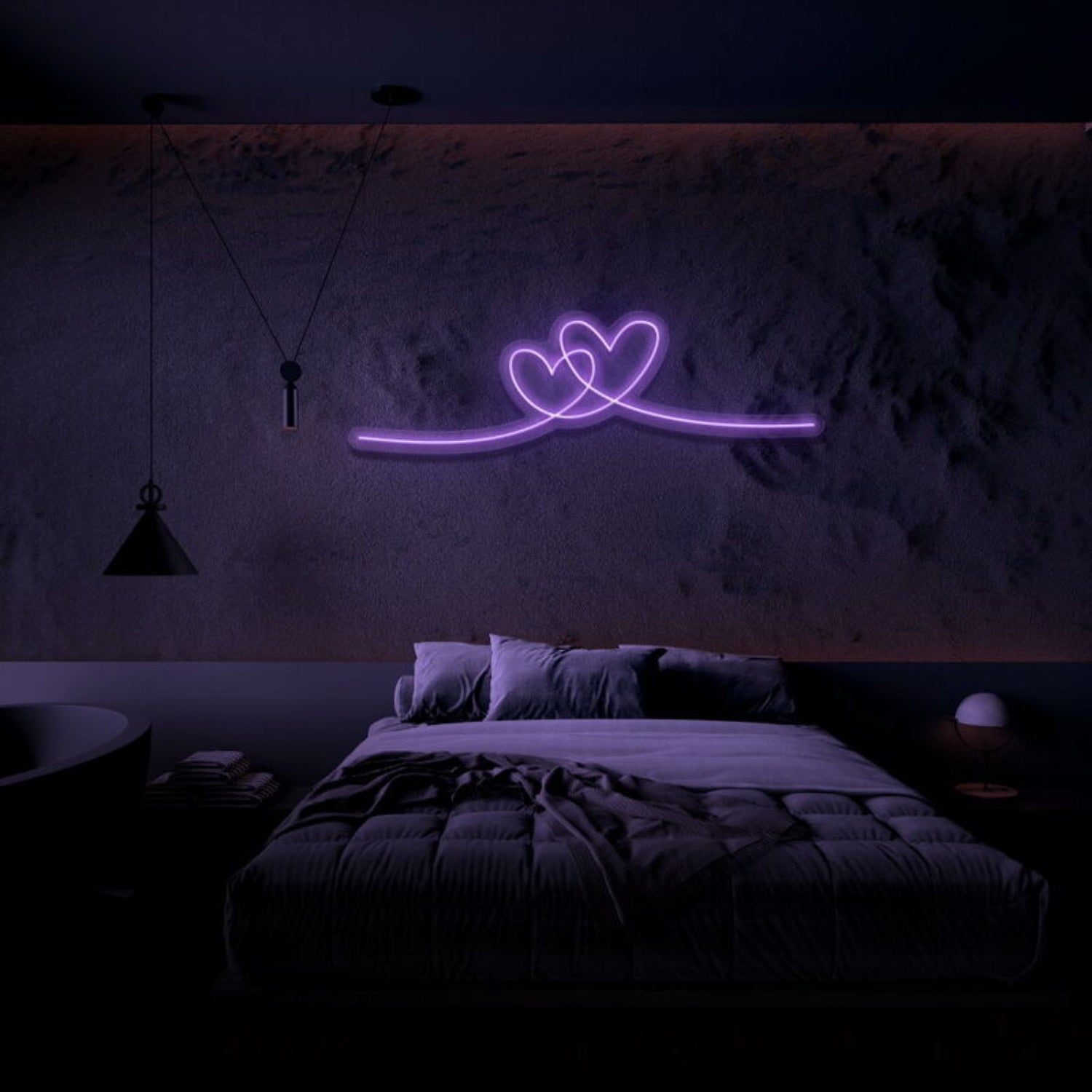 Double Heart Neon Sign Perfect For Romantic And Loving Spaces | Shineneon