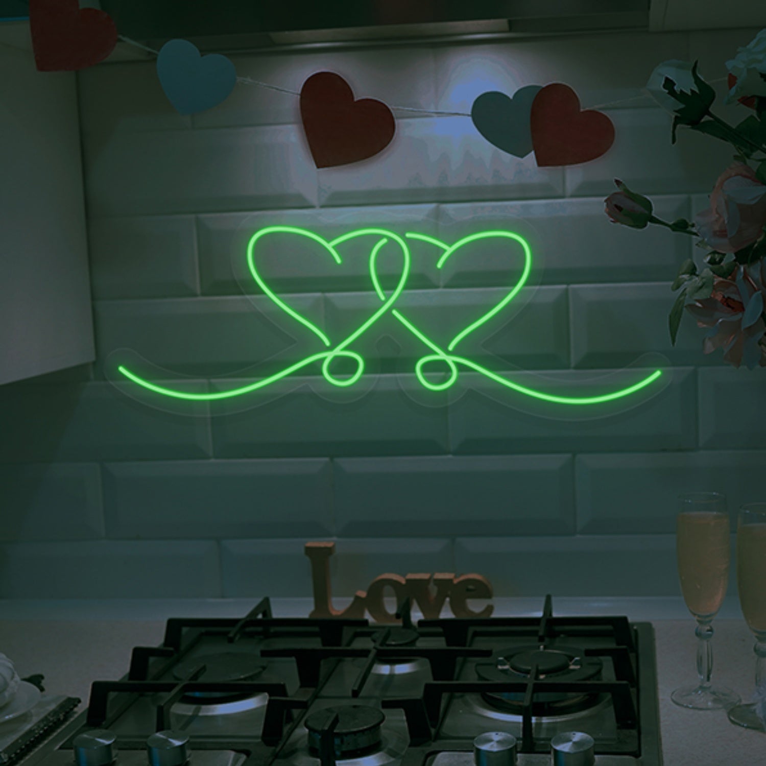 Double Heart Neon Sign Wall Art Decor | Shineneon