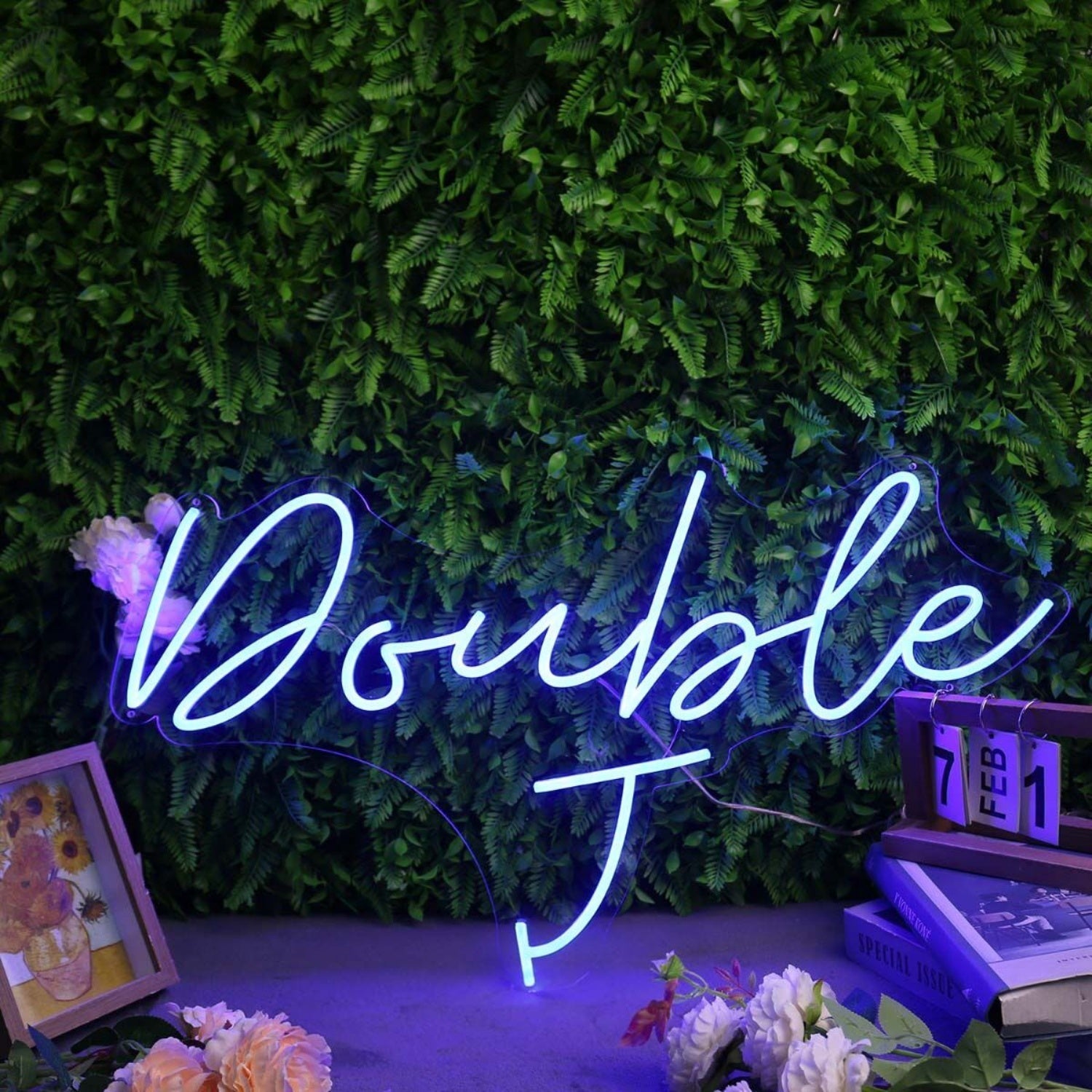 Double J Blue Led Neon Sign - Shineneon