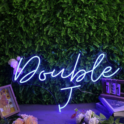 Double J Blue Led Neon Sign - Shineneon