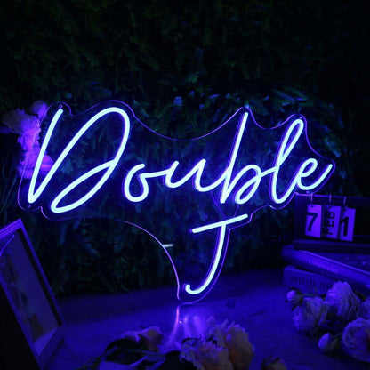 Double J Blue Led Neon Sign - Shineneon