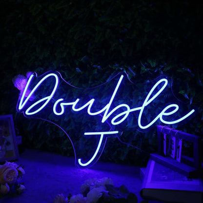 Double J Blue Led Neon Sign - Shineneon