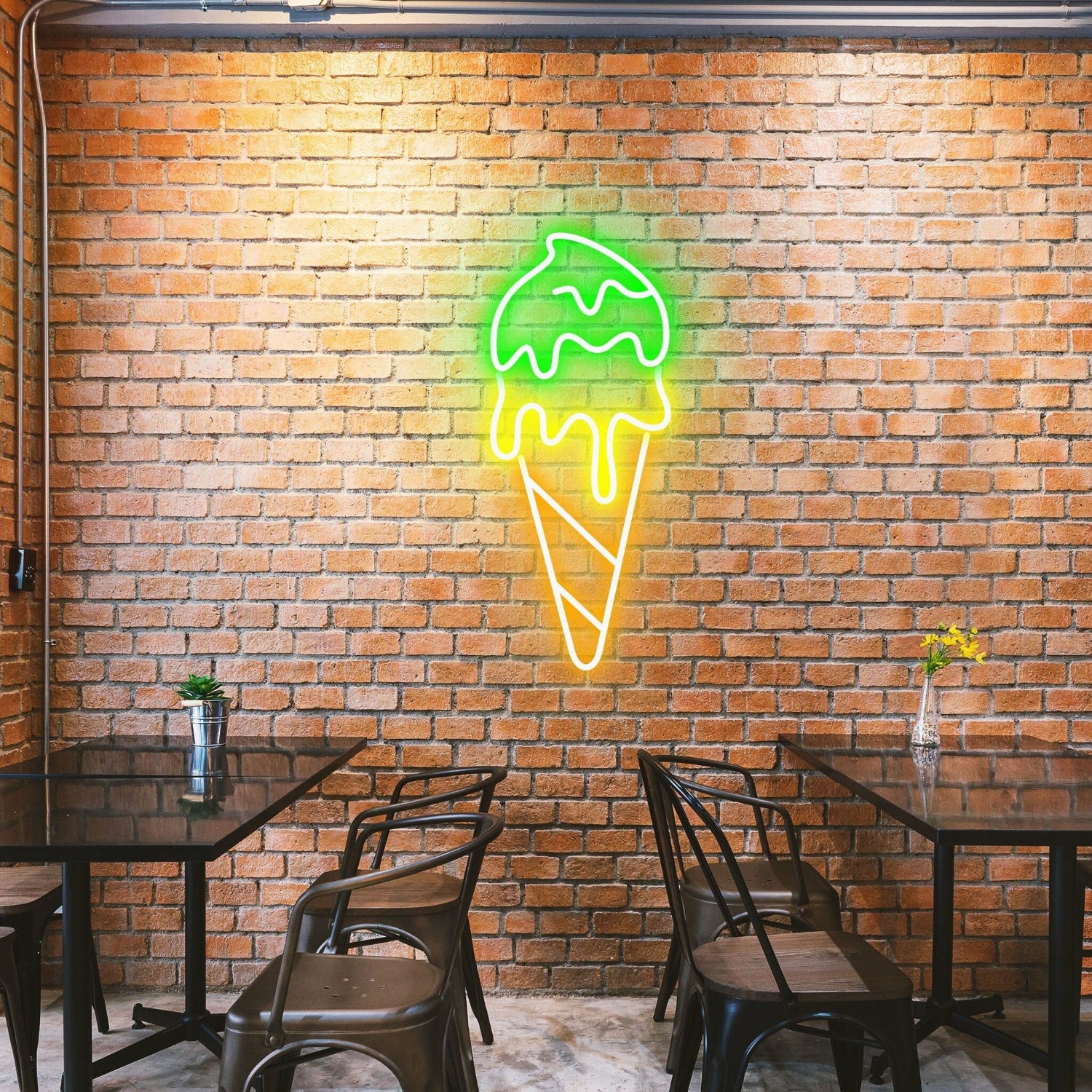 Double Scoop Ice Cream Fun Neon Display For Ice Cream Stands | Shineneon