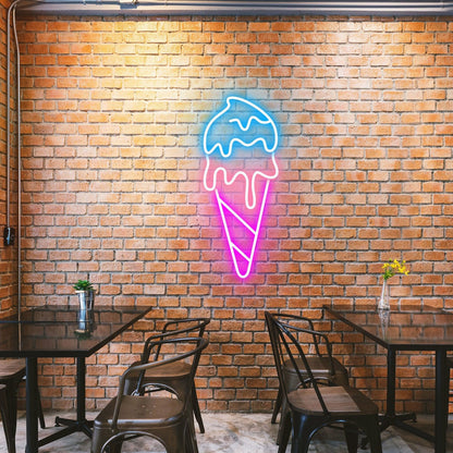 Double Scoop Ice Cream Fun Neon Display For Ice Cream Stands | Shineneon