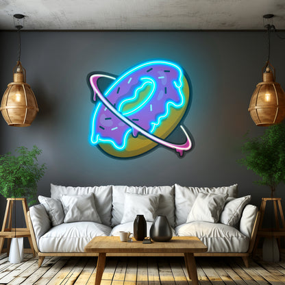 Doughnut Planet Led Neon Acrylic Artwork For Sale