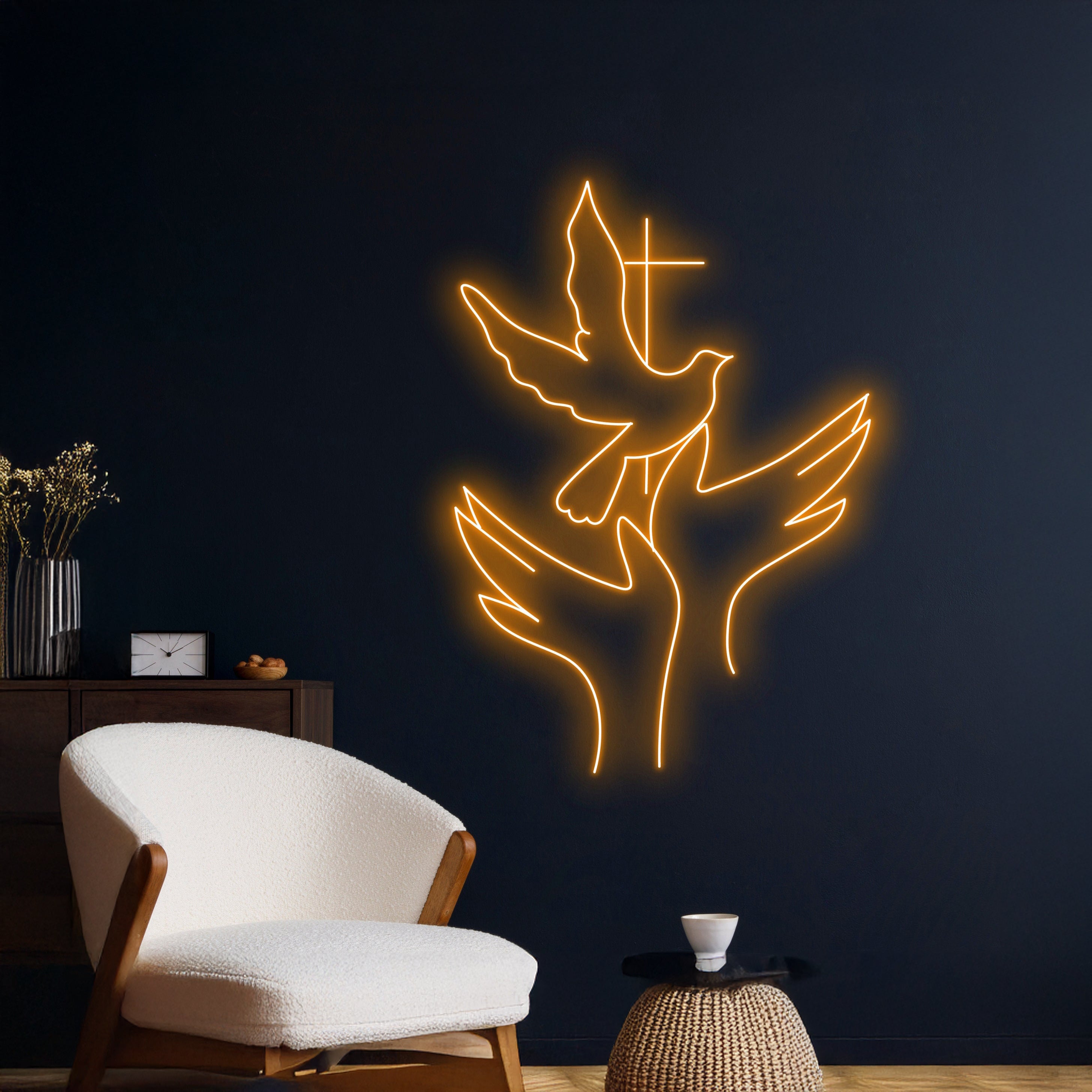 Dove Hands Jesus Cross Neon Sign | Shineneon