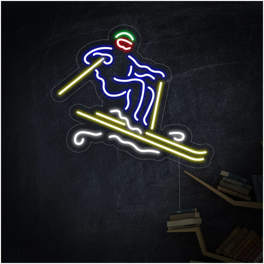 Downhill Skier Led Sign Business Neon Sign