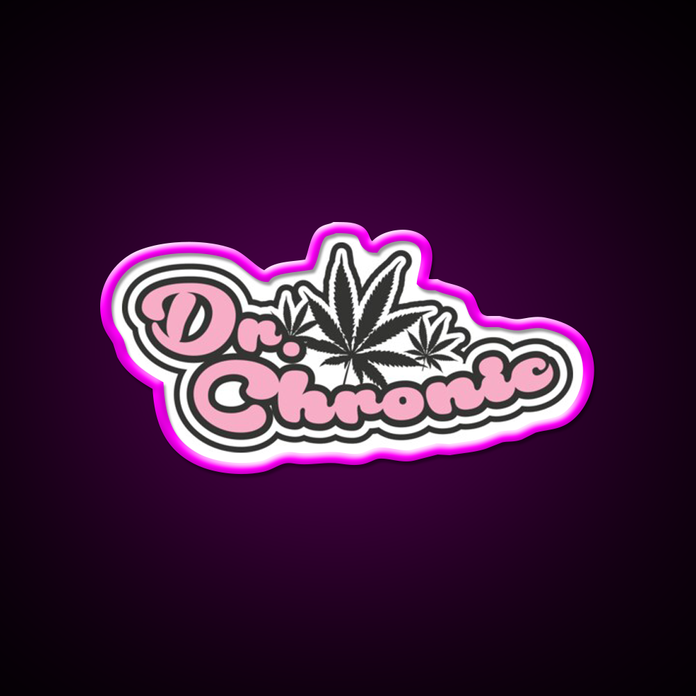 Dr Chronic Seeds Hemp Inspired Green Leaf Led Neon Sign Rgb Color