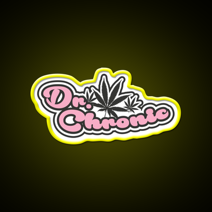 Dr Chronic Seeds Hemp Inspired Green Leaf Led Neon Sign Rgb Color