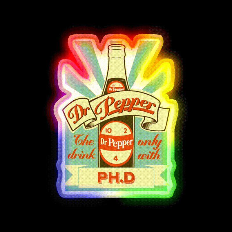 Dr Pepper Bottle Fast Food Led Neon Sign For Burger Place Rgb Color