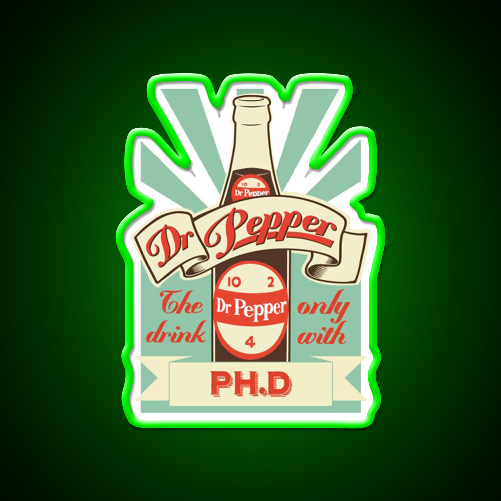 Dr Pepper Bottle Fast Food Led Neon Sign For Burger Place Rgb Color