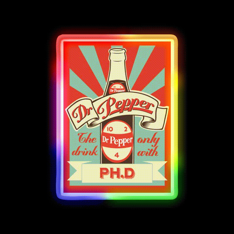 Dr Pepper Vintage Beer Bar Decor Led Neon Sign Rgb Color