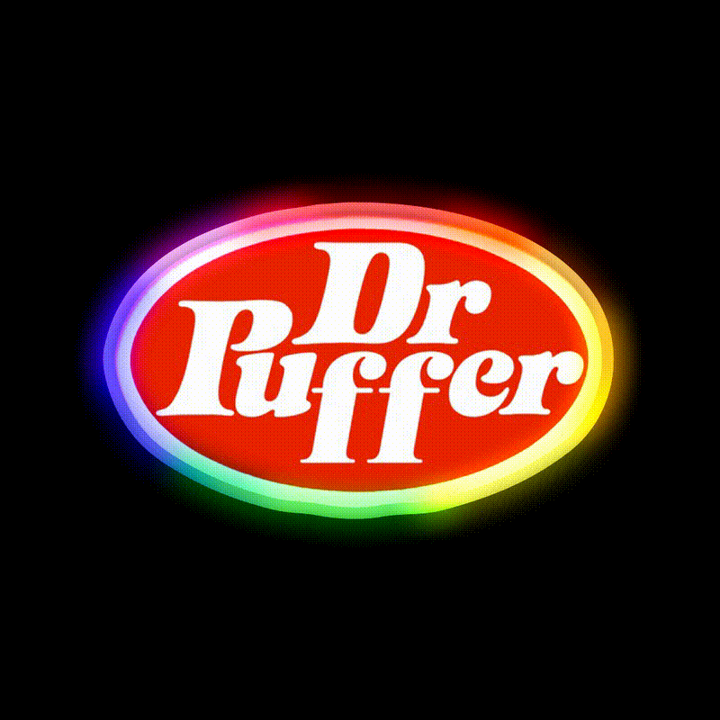 Dr Puffer Cola Hemp Inspired Green Leaf Led Neon Sign Rgb Color