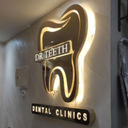 Dr Teeth Dental Clinics 3D Backlit Letters Business Metal Led Sign - Shineneon
