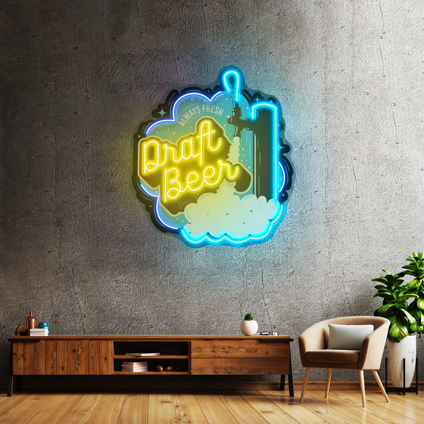 Draft Beer Led Neon Sign Light Custom Led Signs