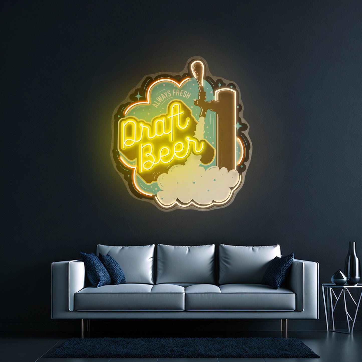 Draft Beer Led Neon Sign Light Custom Led Signs