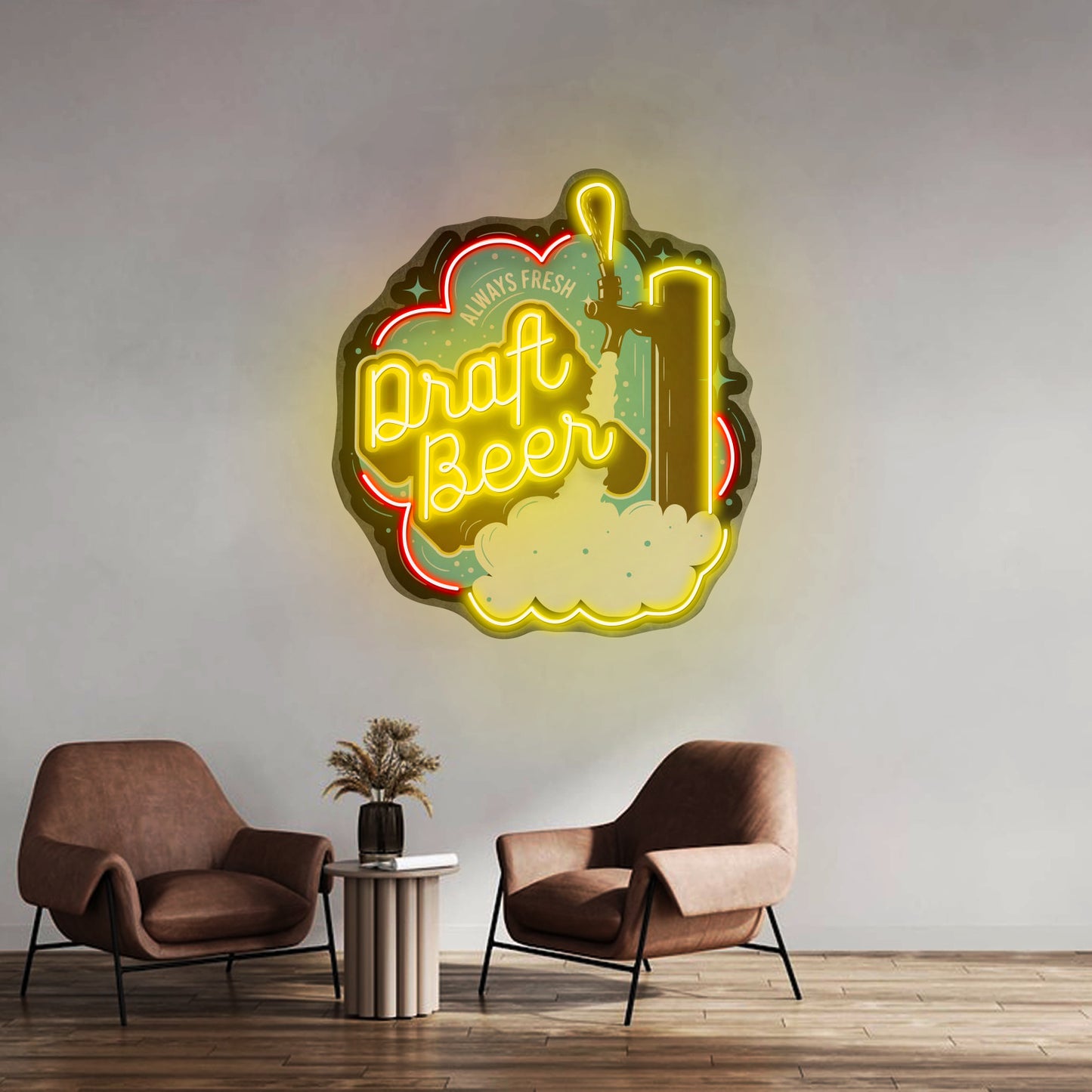 Draft Beer Led Neon Sign Light Custom Led Signs