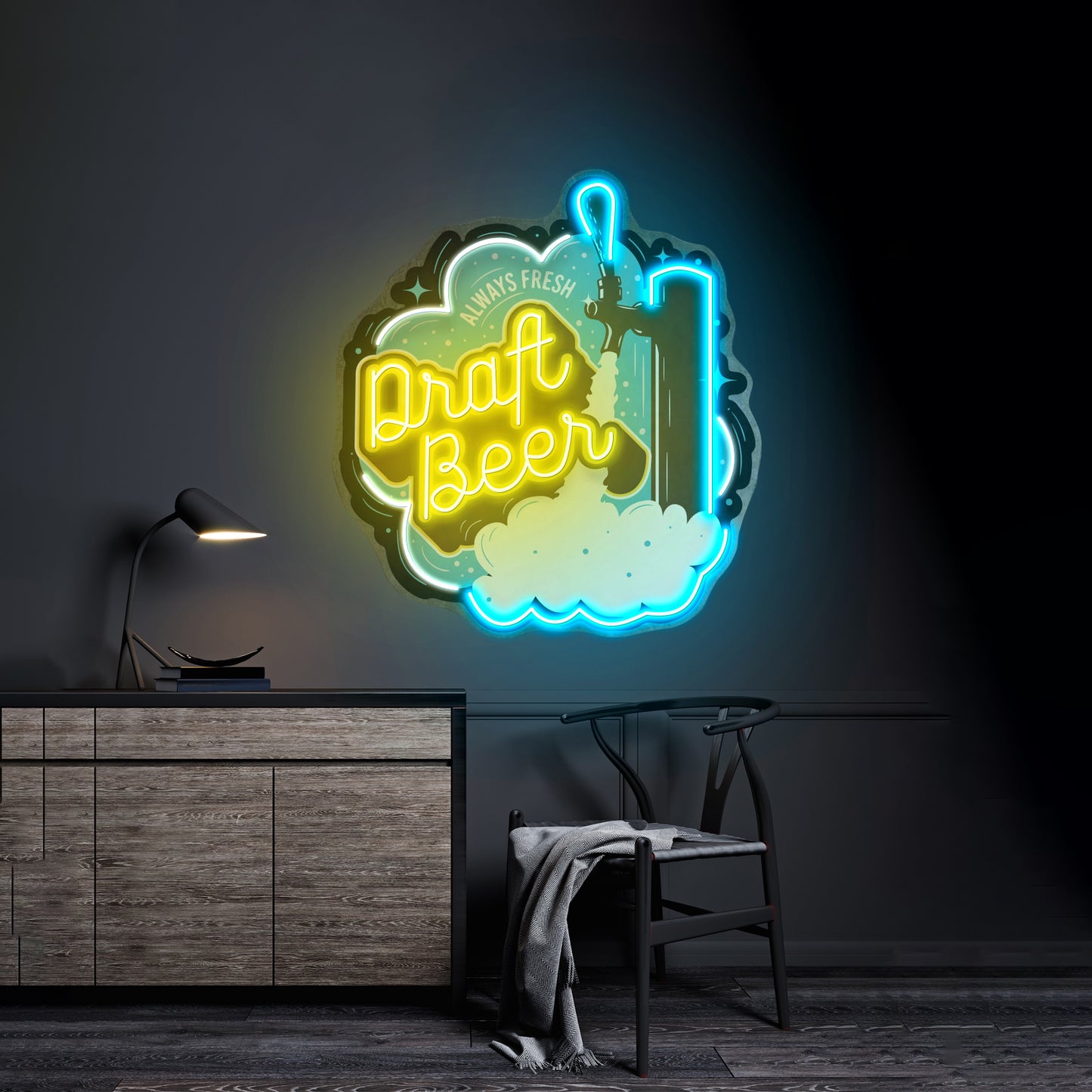 Draft Beer Led Neon Sign Light Custom Led Signs