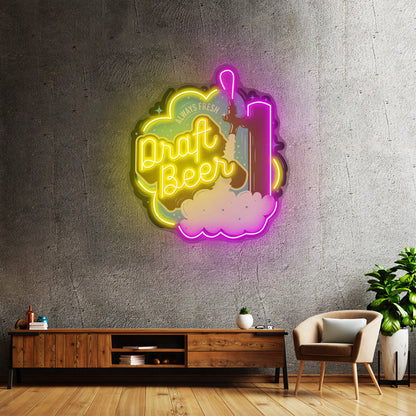 Draft Beer Led Neon Sign Light Custom Led Signs