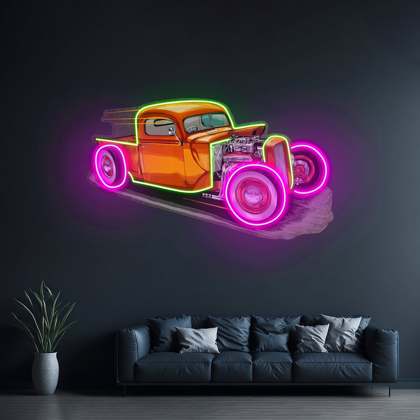 Drag Racing Car Led Neon Sign Light Custom Led Signs