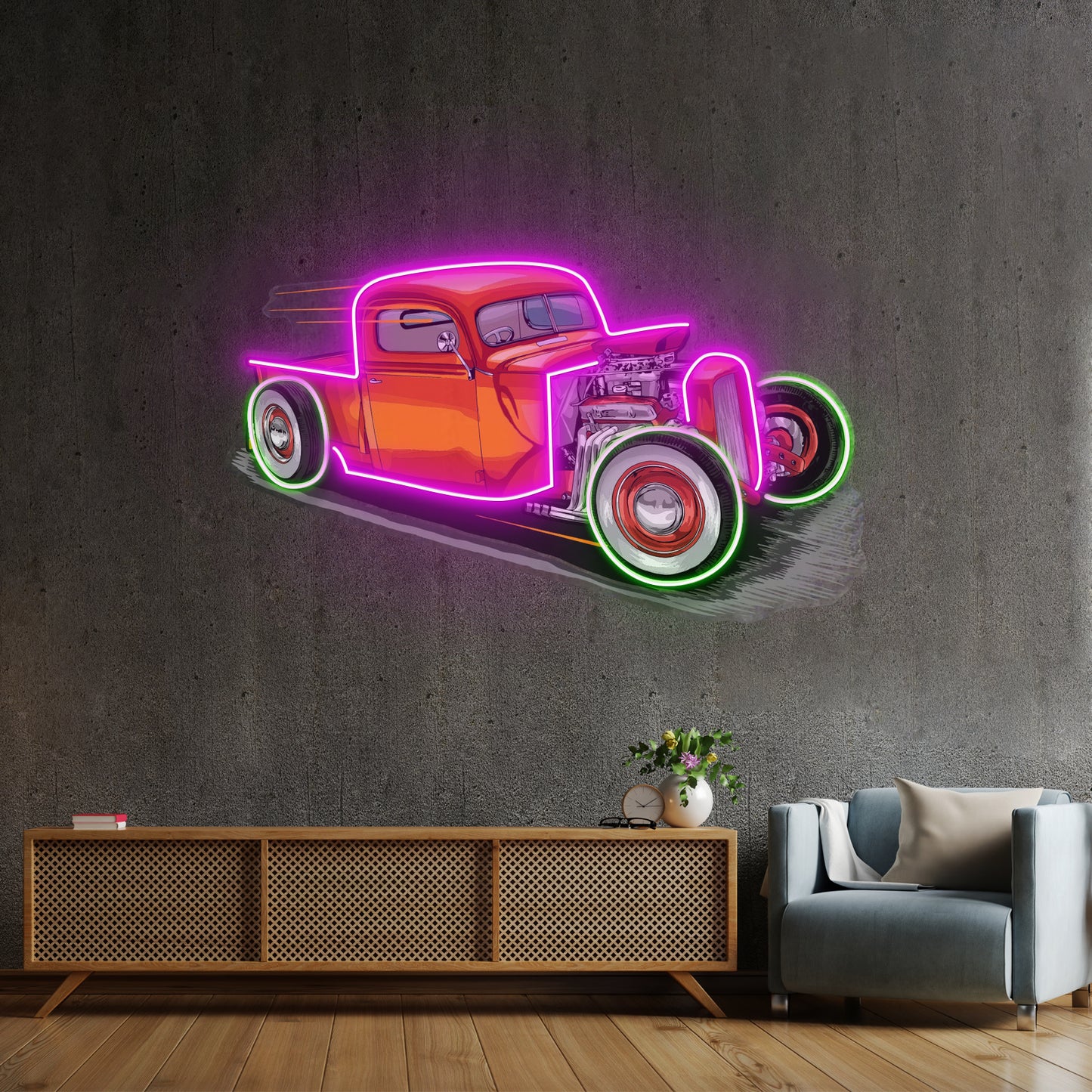 Drag Racing Car Led Neon Sign Light Custom Led Signs