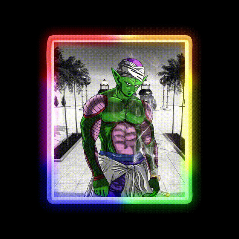 Dragon Ball Z Piccolo Hemp Inspired Green Leaf Led Neon Sign Rgb Color
