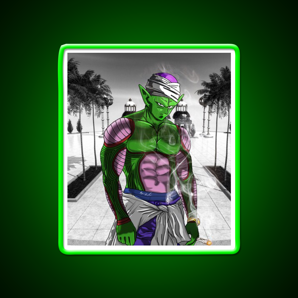 Dragon Ball Z Piccolo Hemp Inspired Green Leaf Led Neon Sign Rgb Color