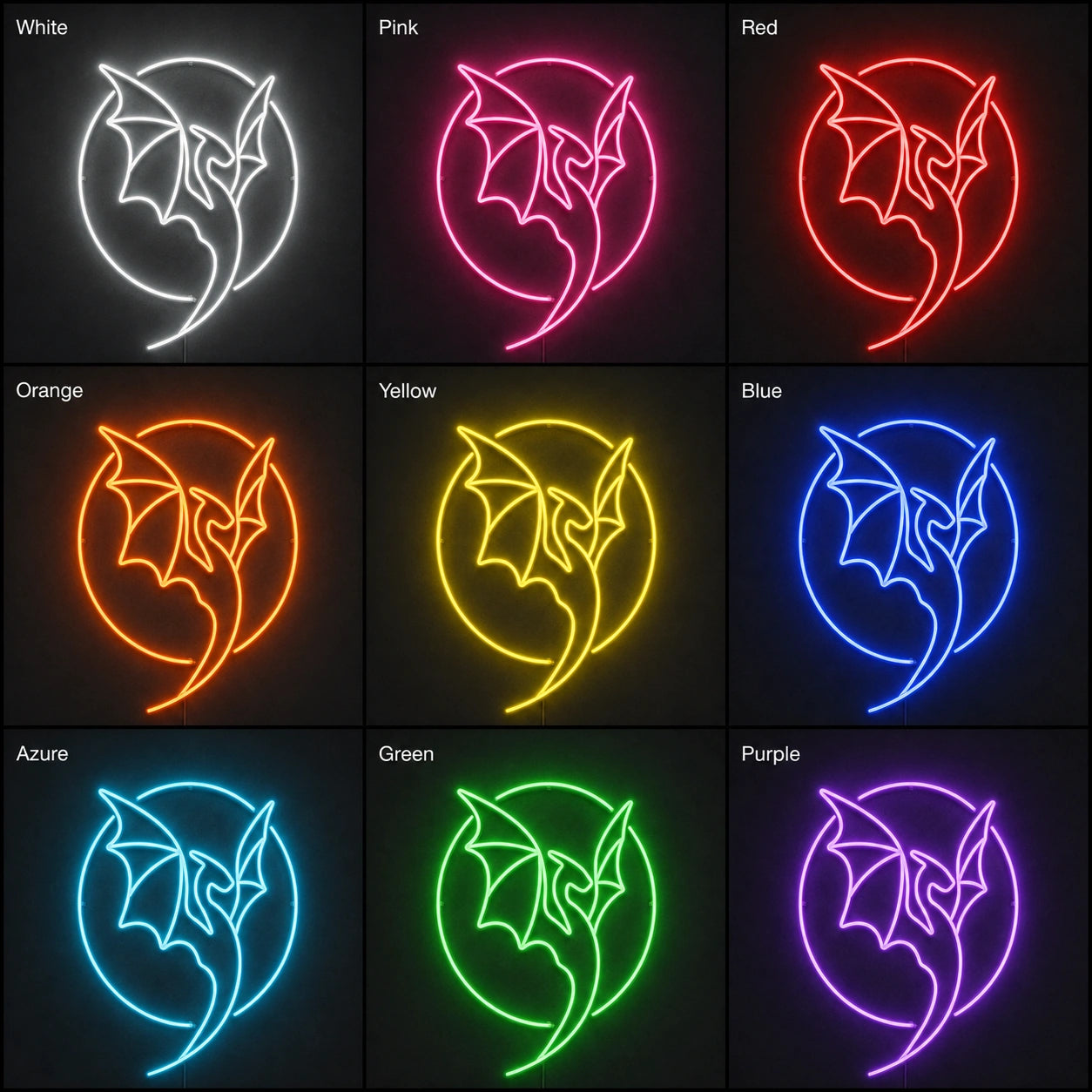 Dragon LED Neon Sign Garage Neon Sign color grid