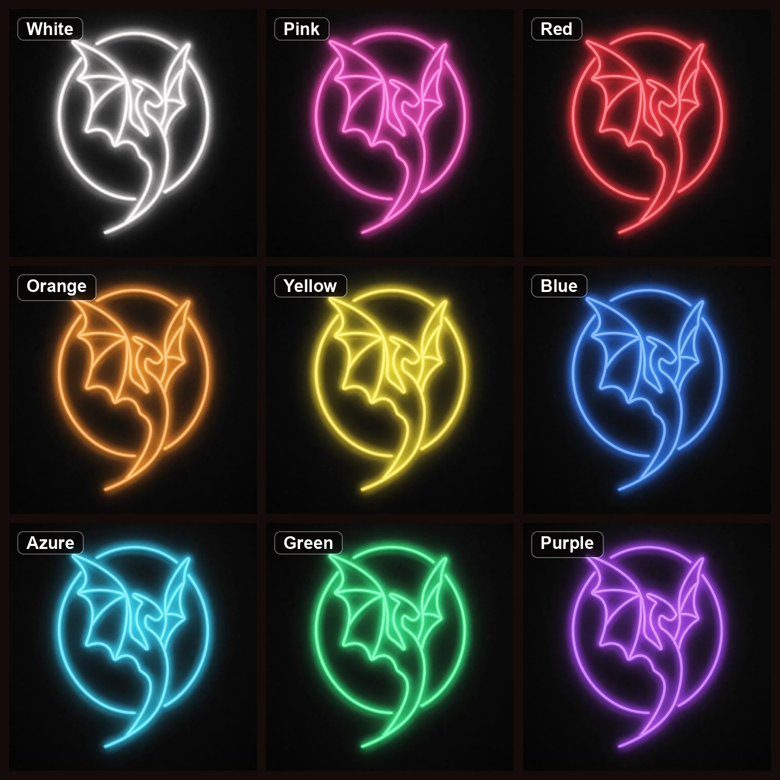 Dragon LED Neon Sign Home Bar Wall Decoration color grid