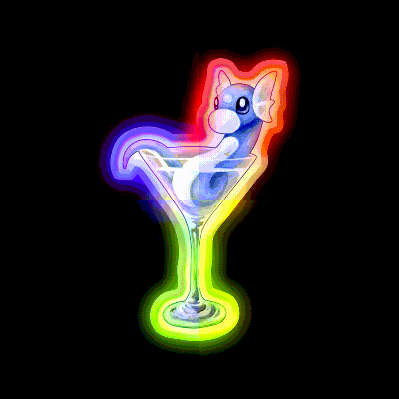 Dragon Martini Cocktail Bar Decor Led Neon Sign Rgb Color