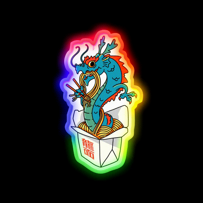 Dragon Noodles Led Neon Sign Chinese Food Rgb Color
