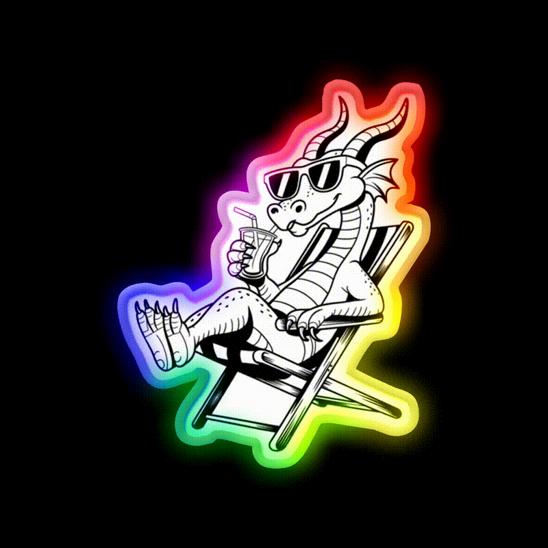 Dragon On Break Cocktail Bar Decor Led Neon Sign Rgb Color