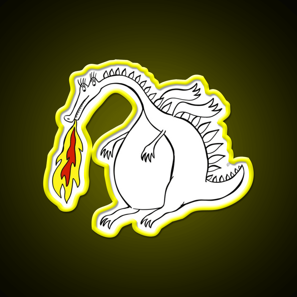 Dragon With Fire Asian Cultural Led Neon Sign Rgb Color - Shineneon