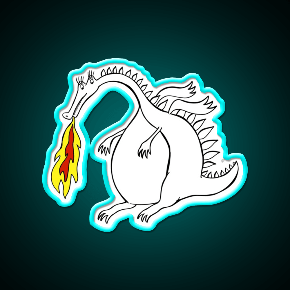 Dragon With Fire Asian Cultural Led Neon Sign Rgb Color - Shineneon