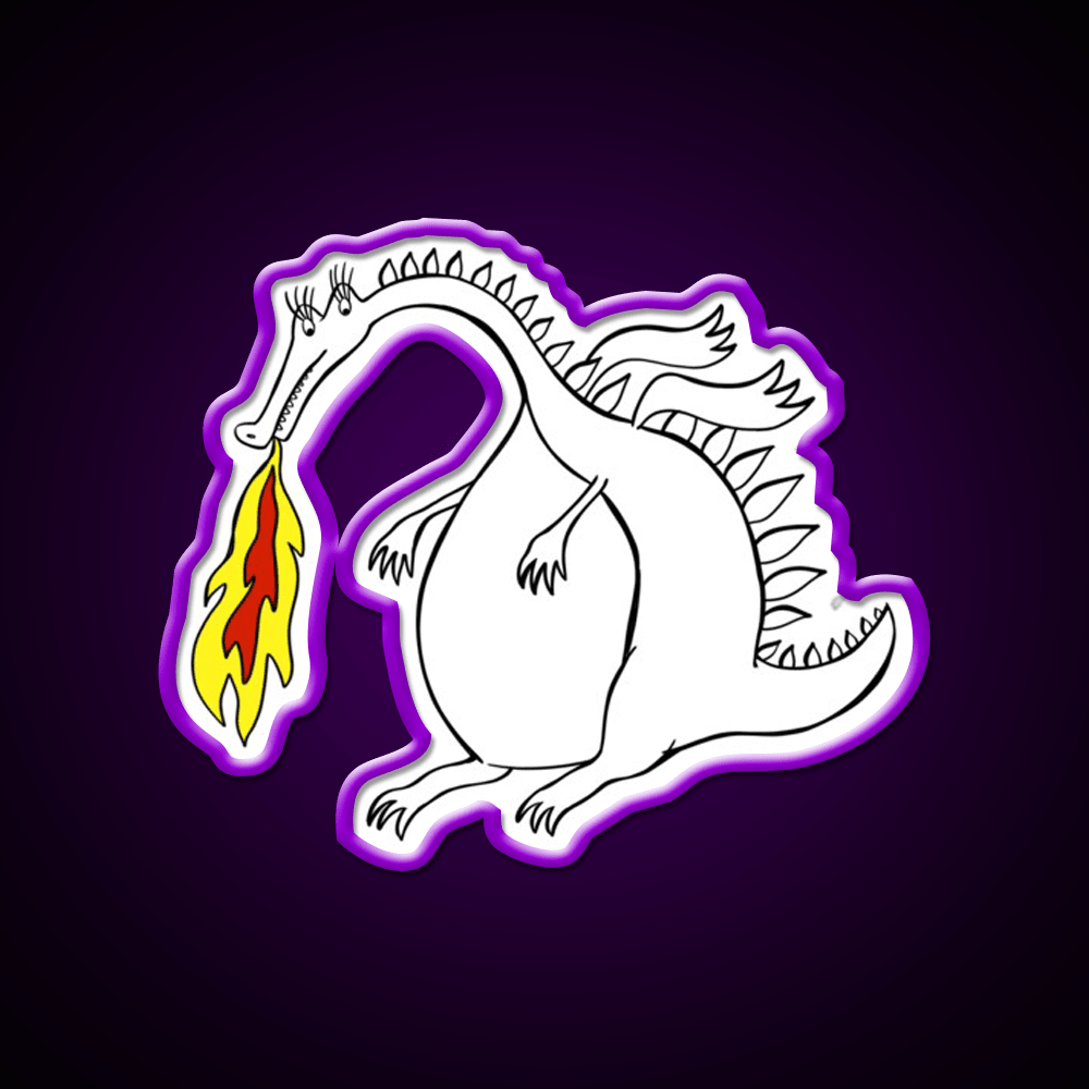 Dragon With Fire Asian Cultural Led Neon Sign Rgb Color - Shineneon