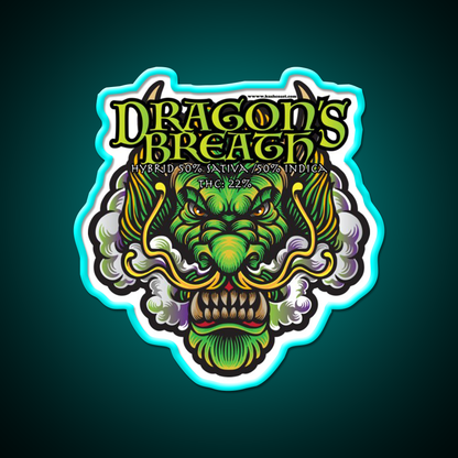 Dragons Breath Strain Art Hemp Inspired Green Leaf Led Neon Sign Rgb Color