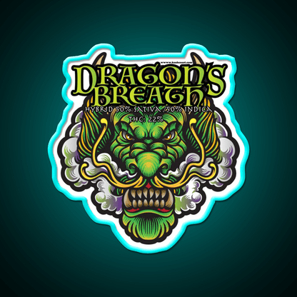 Dragons Breath Strain Art Hemp Inspired Green Leaf Led Neon Sign Rgb Color - Shineneon