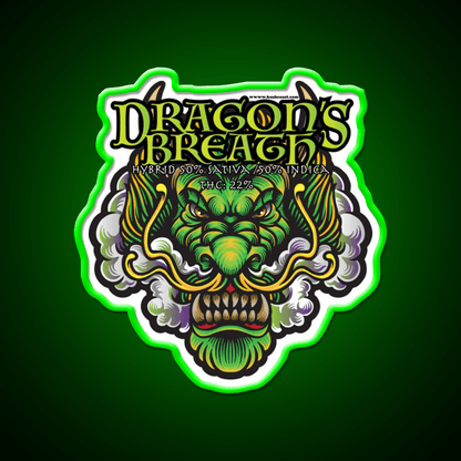 Dragons Breath Strain Art Hemp Inspired Green Leaf Led Neon Sign Rgb Color - Shineneon