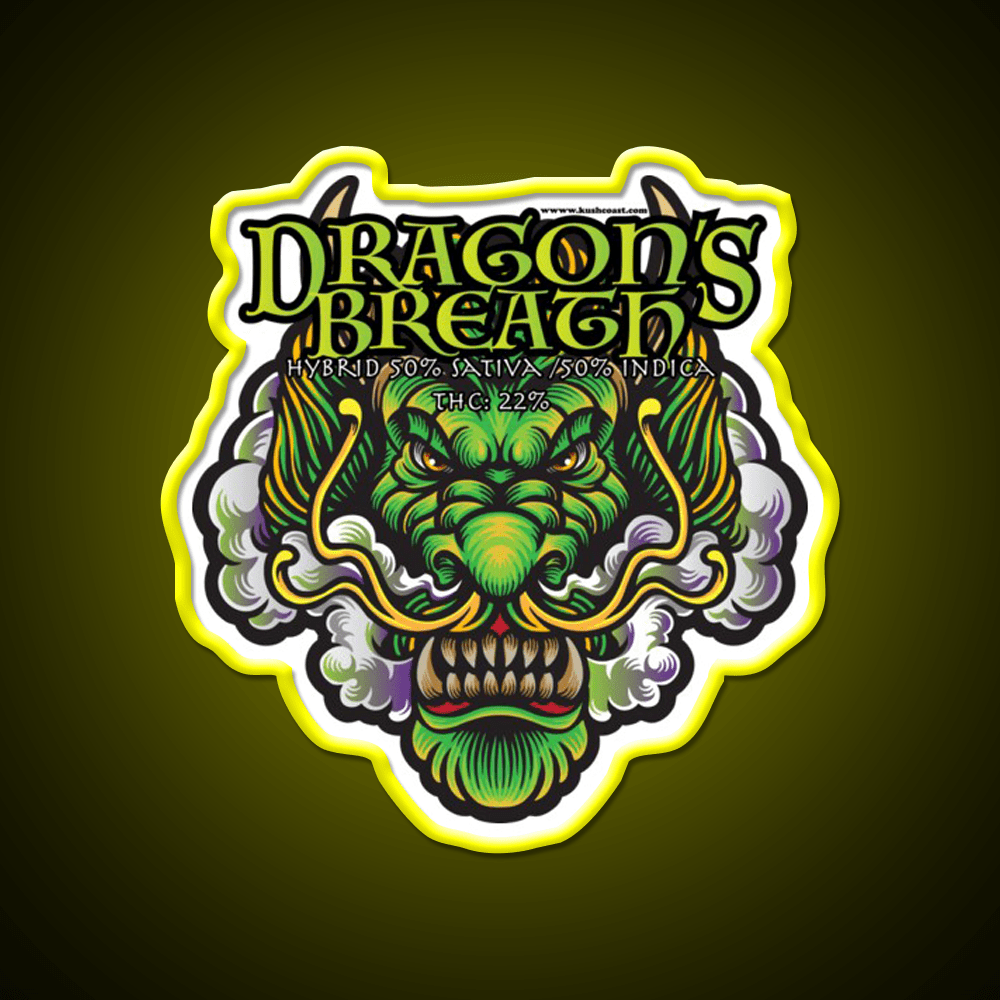 Dragons Breath Strain Art Hemp Inspired Green Leaf Led Neon Sign Rgb Color - Shineneon